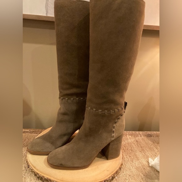 Tory Burch Contraire Suede 90mm Knee Boots, River Rock Size‎ 9 MSRP: $525.00 - Picture 5 of 16